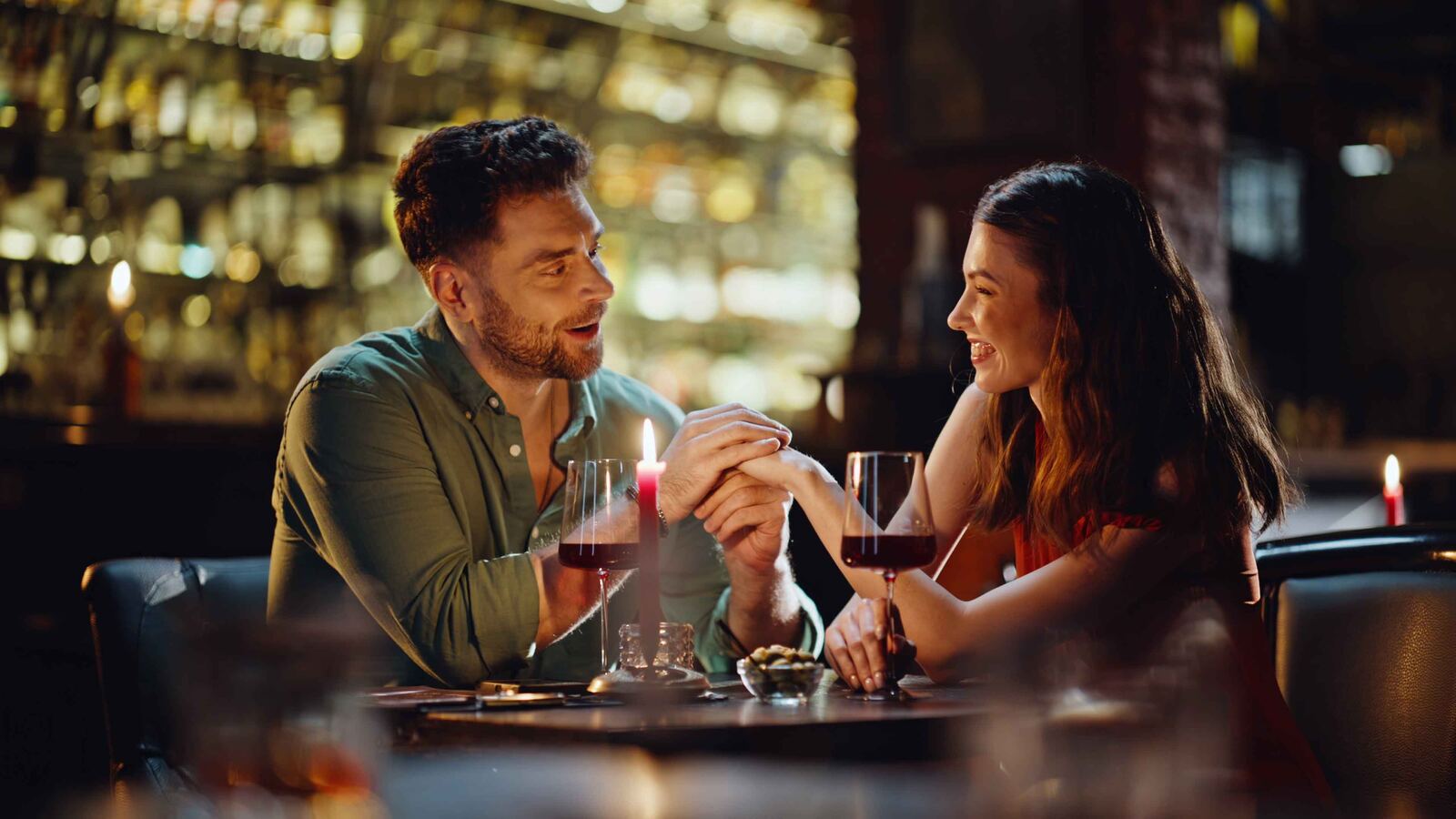 Couple enjoying a shared dinner experience
